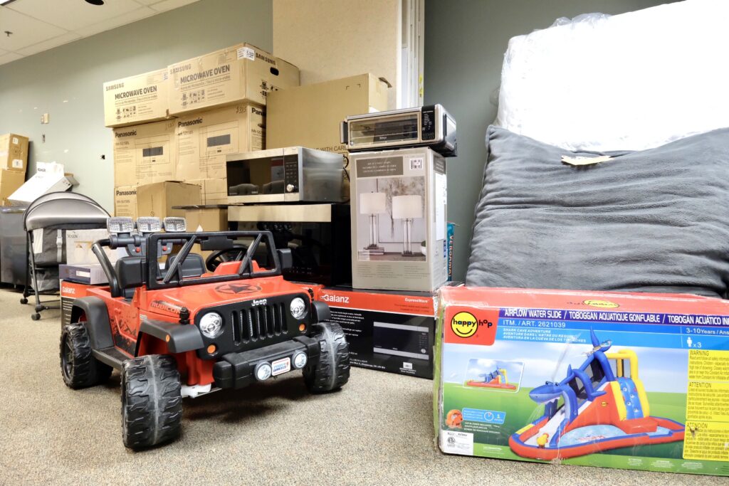 Toys, mattresses and microwaves on display at Big Bargain Warehouse